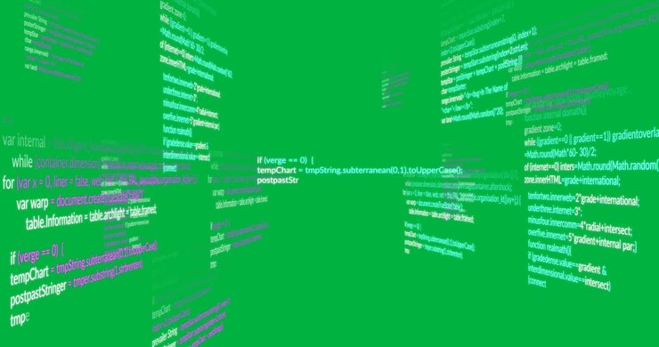Animation of blue, purple and white computer data processing over transparent background