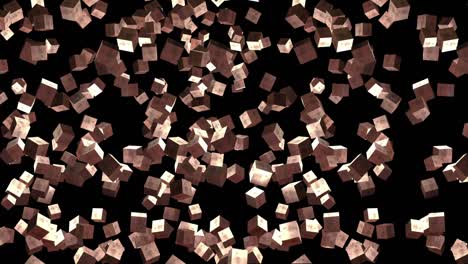 falling particles  background loop copper cubes