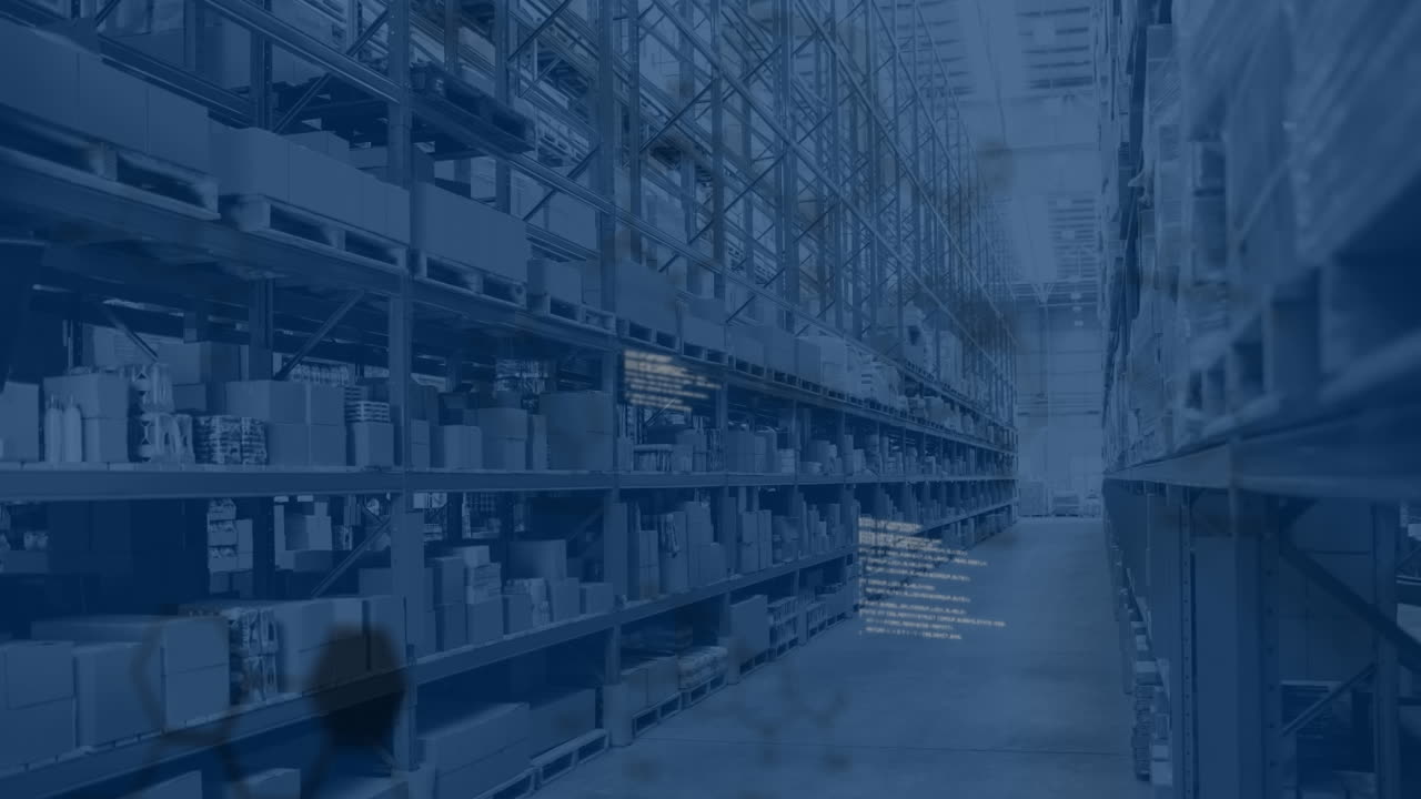 倉庫上でのデータ処理のアニメーション