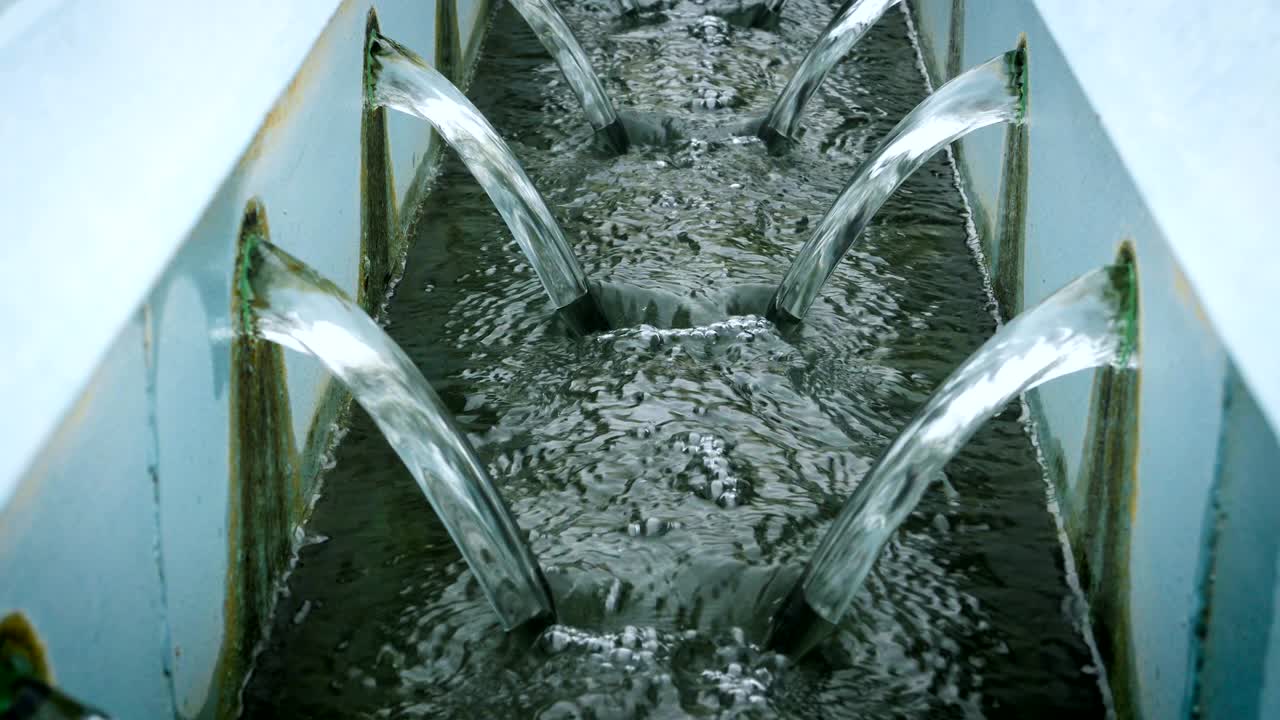 Waste water at sewage treatment plant.