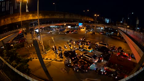 congestión del tráfico en el cruce de klongtoey