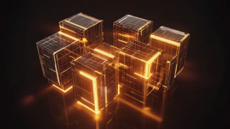 glowing geometric cubes