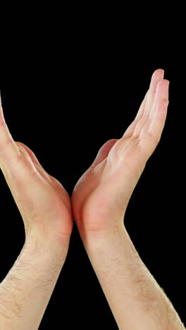 close-up of hands gesturing