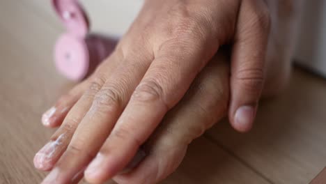 foot care with dry skin and cracked heels