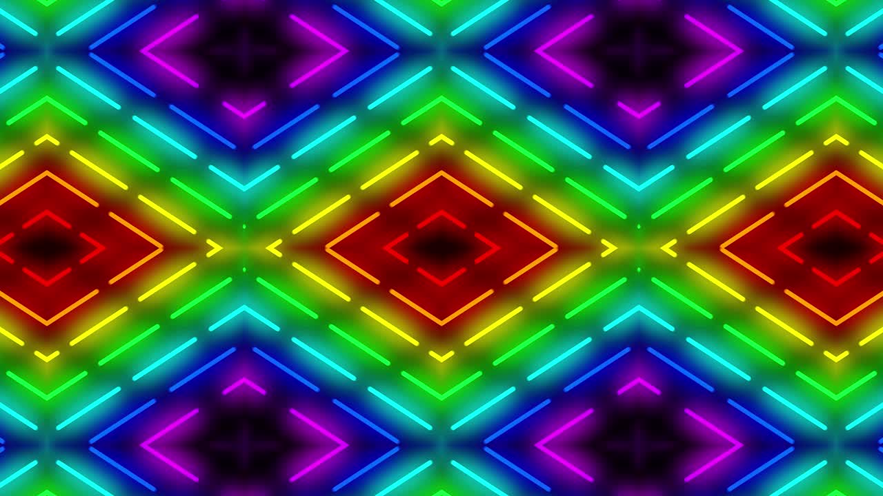 Neon geometric pattern illumination animation motion graphics