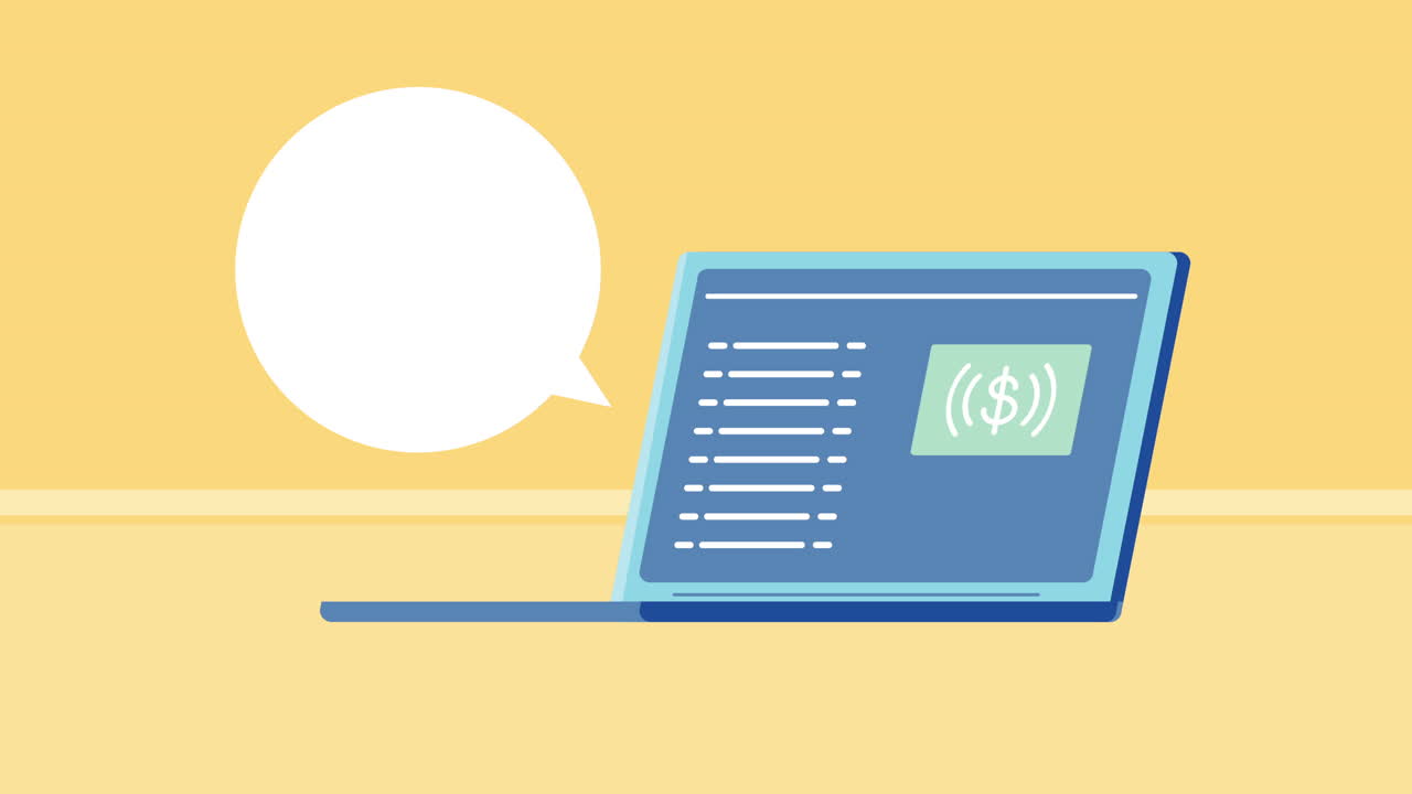 animación de comercio electrónico con portátil