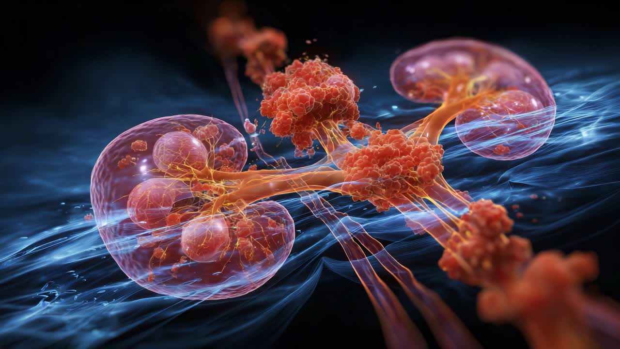 A Stunning Visualization of Cellular Interactions: This Imagery Captures the Vibrant Dynamics of Cell Connections and Activities in a Renowned Biological Process, Highlighting Fascinating Structures