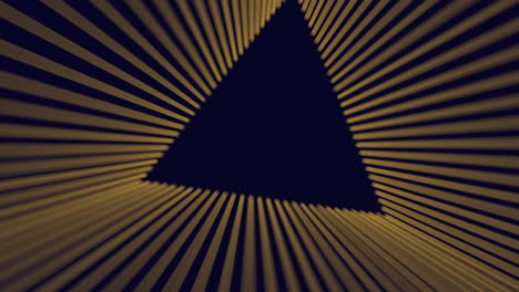 dynamic black and gold triangle emblem radiates with light