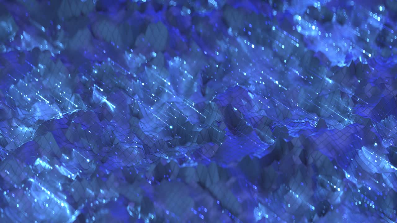 미래의 기술 다각형 파란 모양 원활한 루프 3d 렌더링 애니메이션