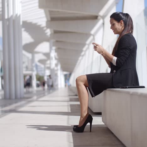 elegant businesswoman talking on her mobile