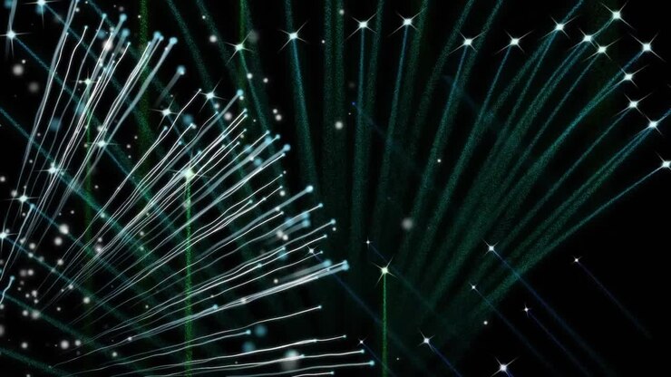 Animazione di fuochi d'artificio su sfondo nero
