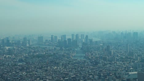 aerial view of tokyo with skylines from skytree tower