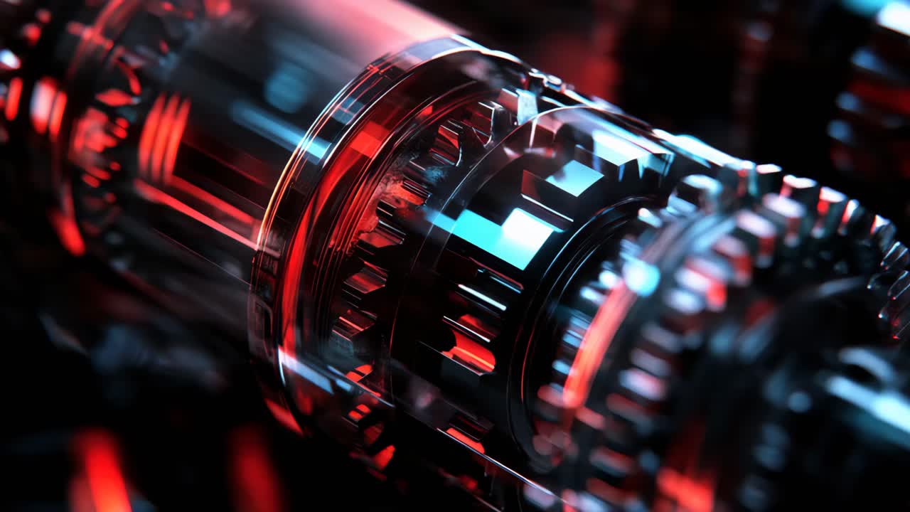 Close-up of intricate gears and machinery components.