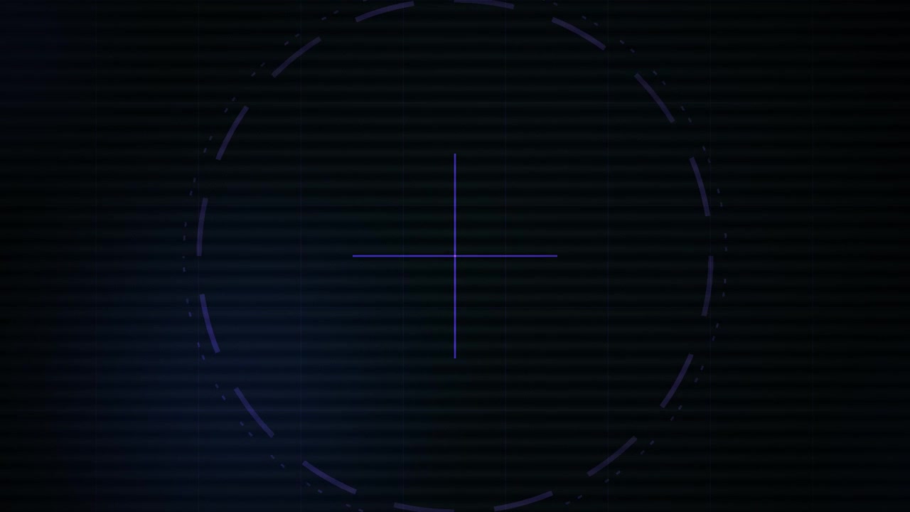 Digital HUD Interface with Pulsing Circular Target and Crosshair