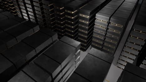 warehouse storage of metal sheets