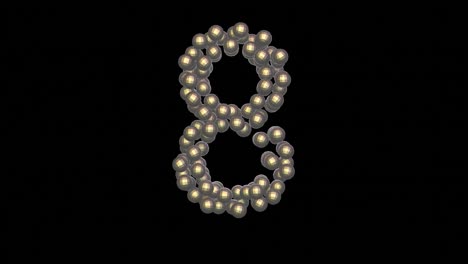 disco ball themed font  number 8