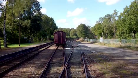 old freight train on a rural railway