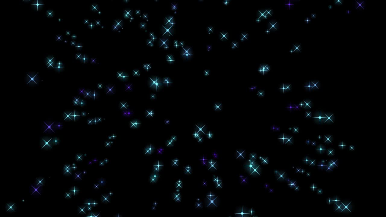 4K Abstracte Deeltjes Gloeiende Lichten Animatie, Zwarte Achtergrond