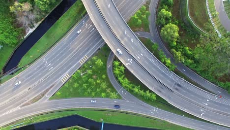 imágenes aéreas de un cruce de carreteras en la ciudad de kota kinabalu, sabah, malasia