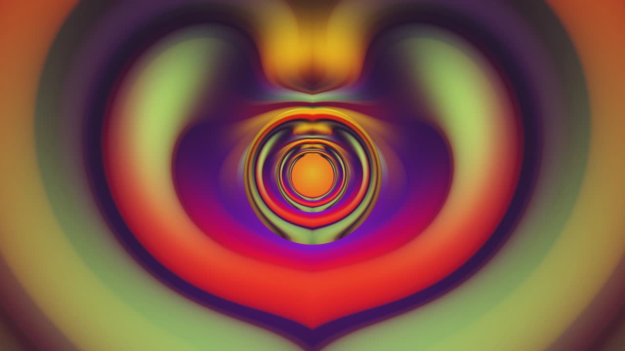 Abstract waving texture of glowing colorful rings, seamless loop. Abstract waving texture of glowing gradient rings. Ring pattern wavy texture motion graphics animation.