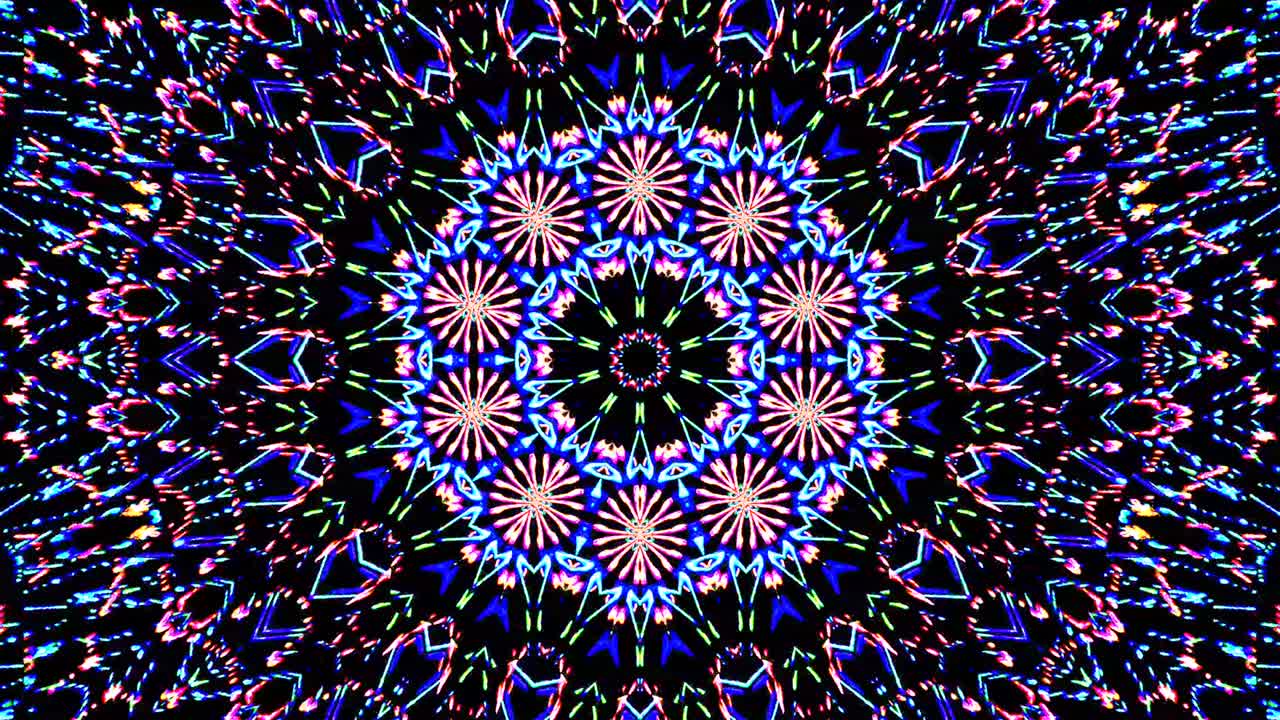 abstract caleidoscopio brillante hermosa línea roja azul movimiento suave con movimiento de luz brillante