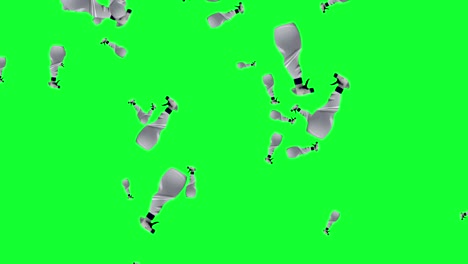 group of plastic bottles animation, editable green screen -chroma key seamless loop