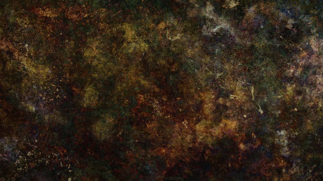 Animasi berulang tekstur grunge abstrak, permukaan industri lapuk gelap, latar belakang patina berkarat teroksidasi