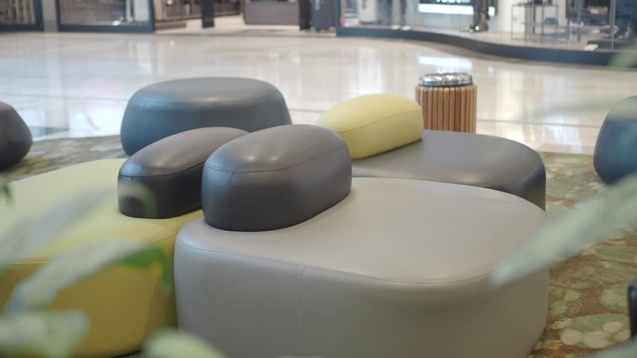 Modern Seating Area in a Shopping Mall