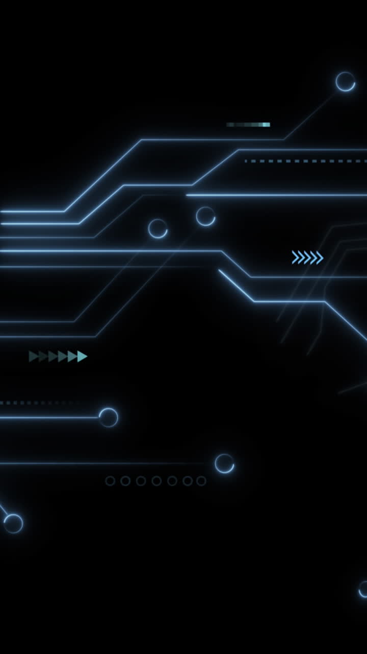 animación del procesamiento de datos en una placa de circuitos informáticos