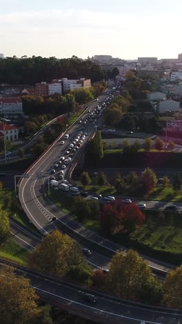 aerial view city traffic vertical video 06