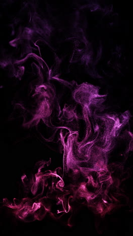 abstract purple and pink particle smoke on black background