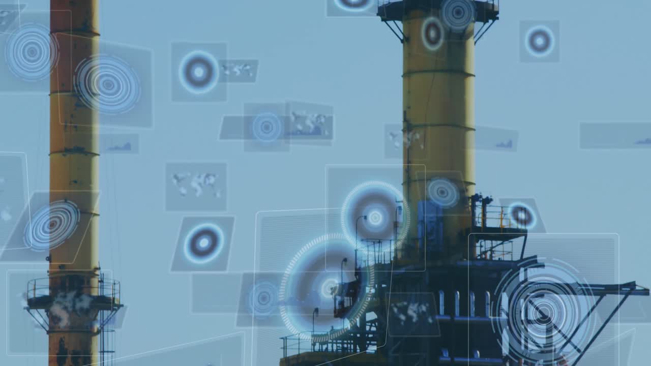 스 ⁇  스캐닝과 데이터 처리가 공장 굴 ⁇  위의 화면에서 애니메이션