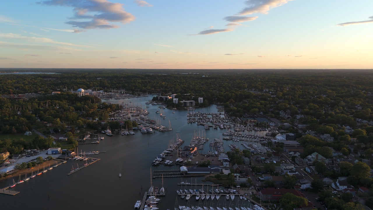 Safe Harbor Eastport Yacht Center In The Eastport Neighborhood of Annapolis, Maryland, USA. Aerial Shot