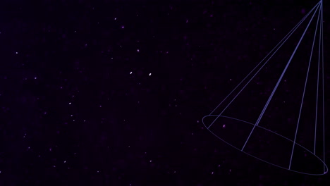 motion geometric shape with particles in space abstract black dark background 4