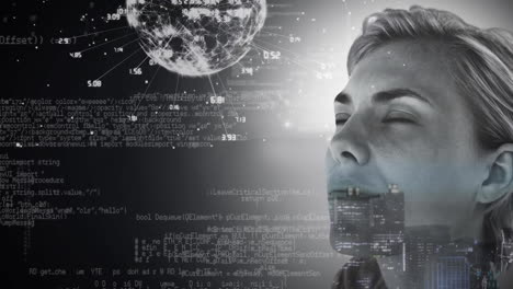 girando el globo con datos y red de conexión