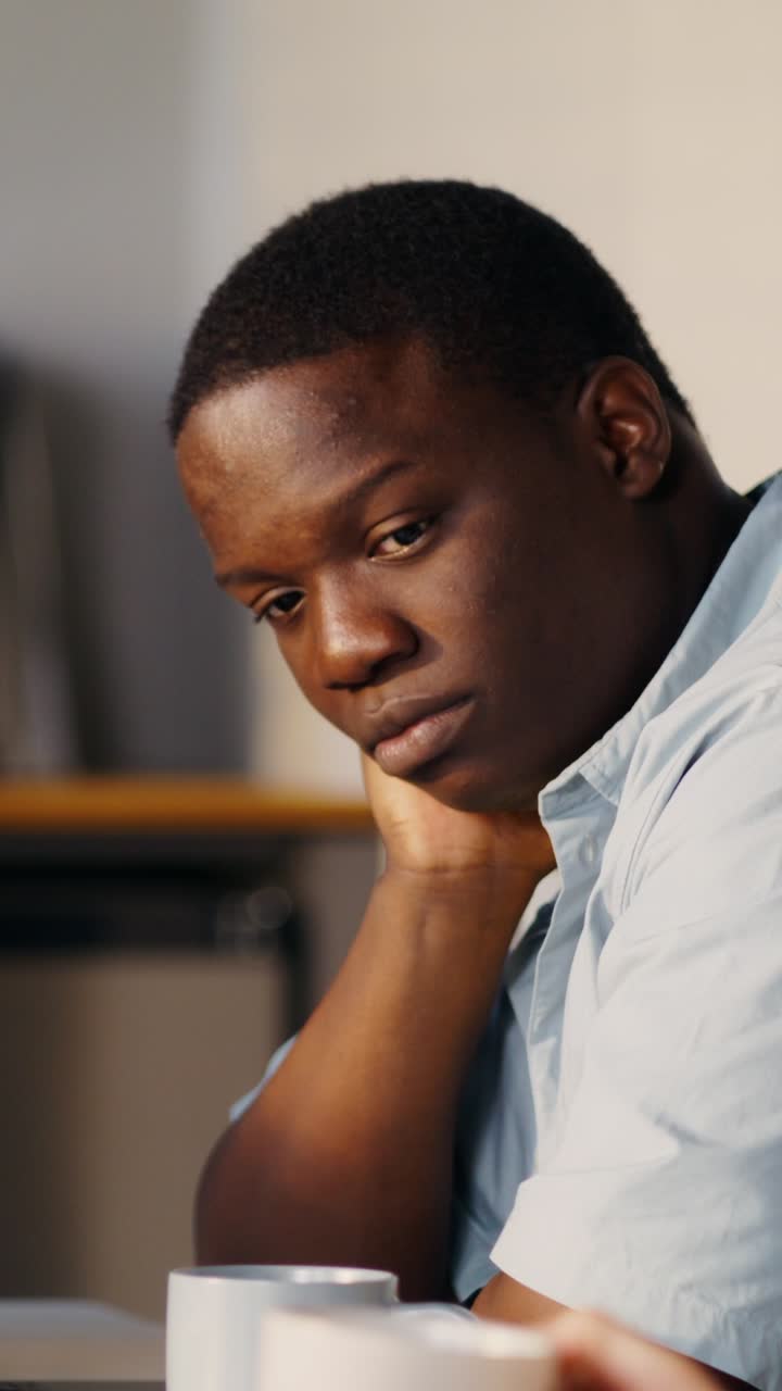 Man Looking Sad and Tired at Work