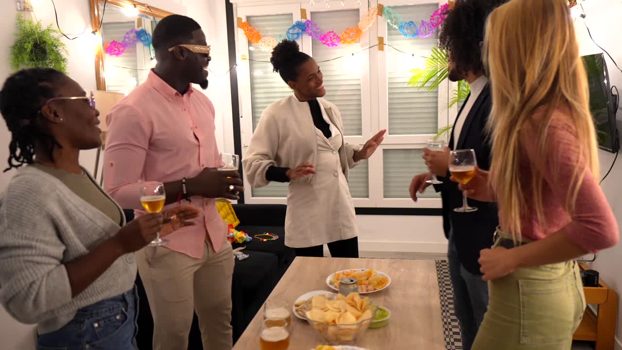 Group of friends celebrating together