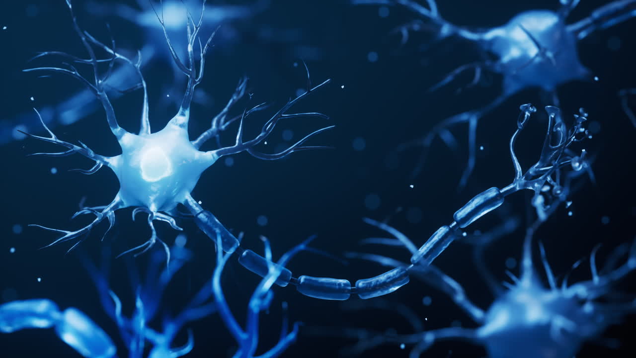 biología de la célula nerviosa con el concepto de biomedicina, renderización en 3d.