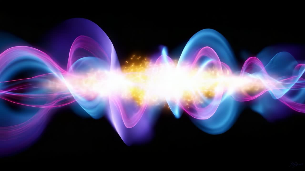 A Stunning Visual Journey Through Waveform Dynamics: Captivating Patterns of Energy Pulsing in a Harmonious Blend of Light and Color, Showcasing the Intricacies of Vibrational Frequencies