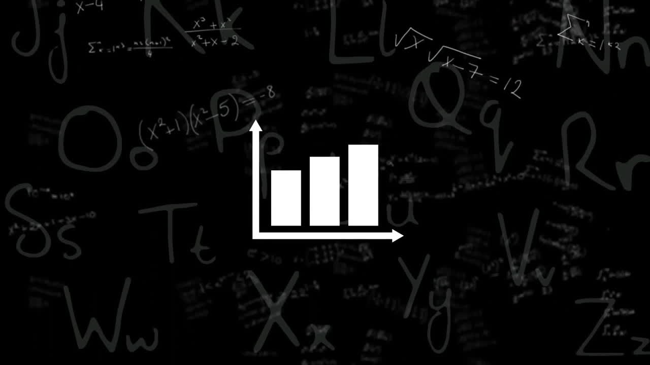 Animation of mathematical equations and diagram on black background