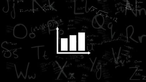 Animación-De-Ecuaciones-Matemáticas-Y-Diagrama-Sobre-Fondo-Negro