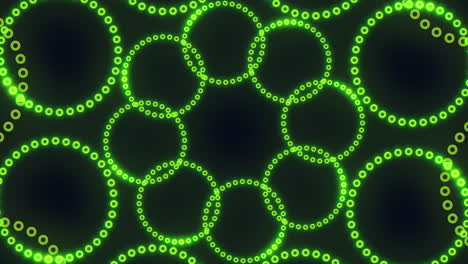 green dot circle on black background