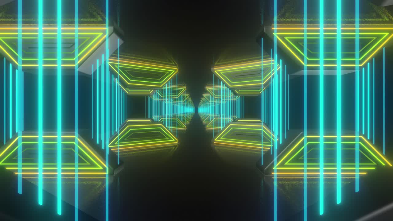 Tunnel luminoso al neon