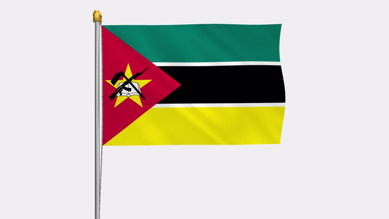 모잠비크 발이 바람에 날아다니는 루프 비디오, 4k의 느린 동작 비디오, 알파 채널