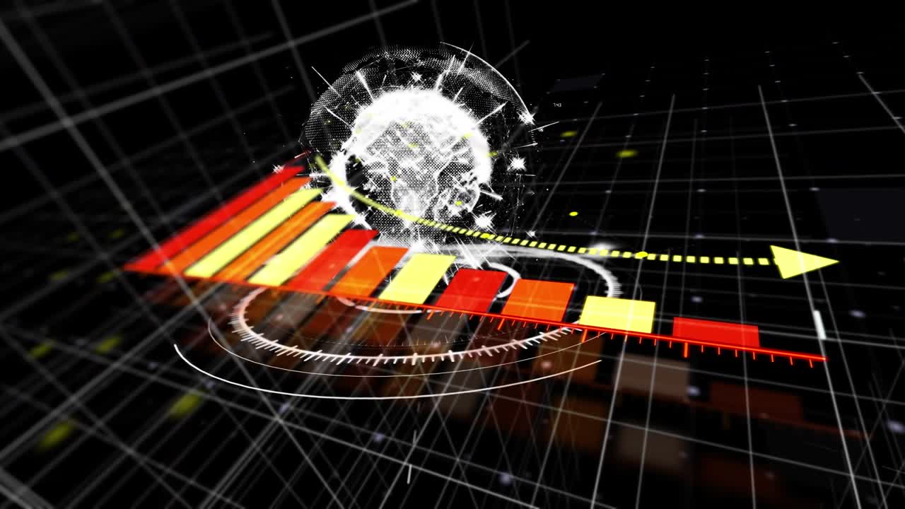 Animation of data processing over globe