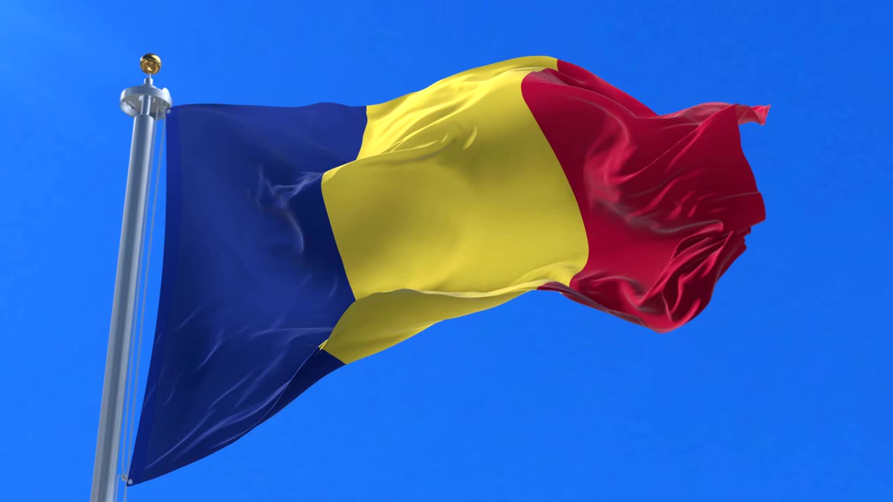 루마니아 발은 파란 하늘과 함께 느리게 바람에 흔들리고, 루프