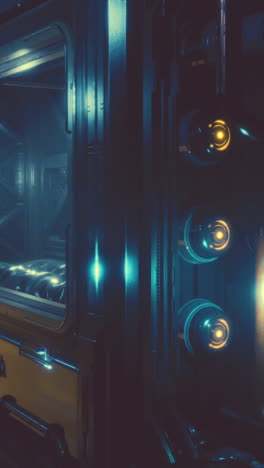detalle interior de una nave espacial futurista