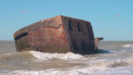 bunker on shore of baltic sea in latvia