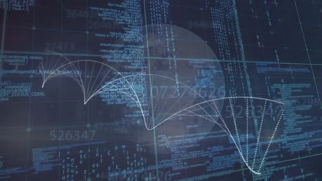 Animación-Del-Procesamiento-De-Datos-Y-Del-Globo-Sobre-La-Cadena-De-ADN.