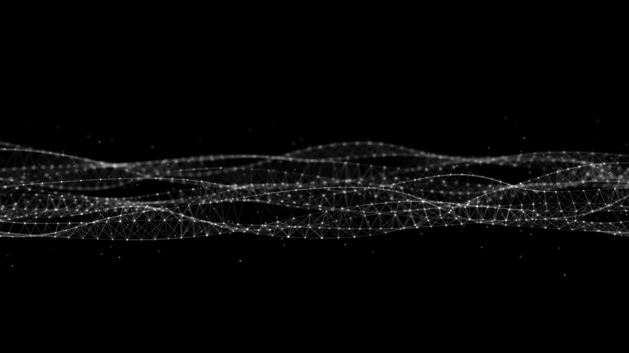 Molecular DNA structure. Sound wave of particles. Network connections structure. Big data visualization. 3D rendering.